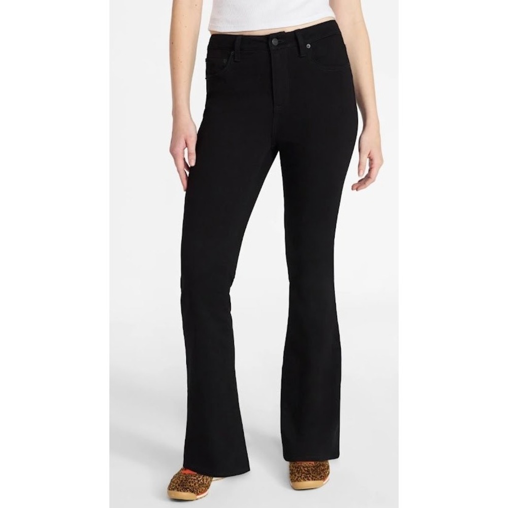 No Boundaries Mid Rise Bootcut Jeans Black Wash - Slim Fit Size 6 - Inseam 32